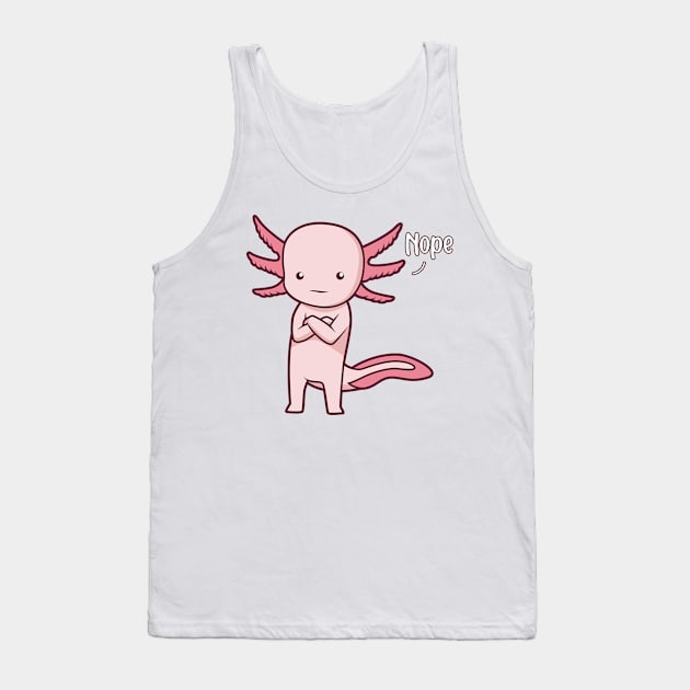 Axolotl nay-sayer - Nope Tank Top by Modern Medieval Design